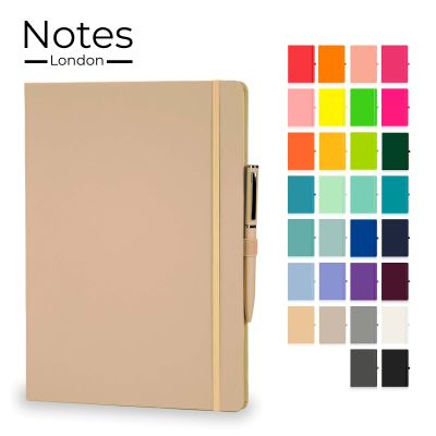 Picture of WILSON A4 NOTE BOOK & WRIGHT BALL PEN SET in Pastel Tan