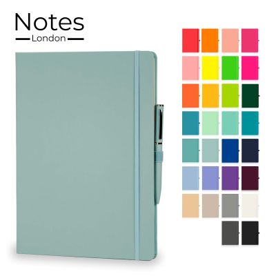 Picture of WILSON A4 NOTE BOOK & WRIGHT BALL PEN SET in Pastel Celeste
