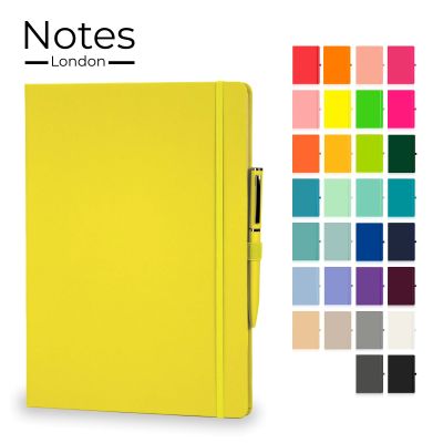 Picture of WILSON A4 NOTE BOOK & WRIGHT BALL PEN SET in Neon Fluorescent Yellow
