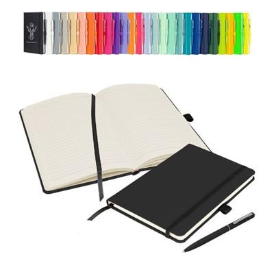 Picture of NOTES LONDON WILSON A5 NOTEBOOK & PEN in Black