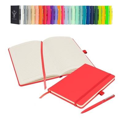 Picture of NOTES LONDON WILSON A5 NOTEBOOK & PEN in Red