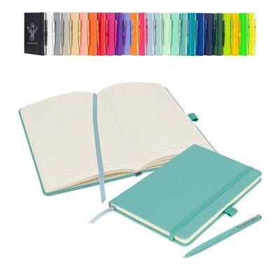 Picture of NOTES LONDON WILSON A5 NOTEBOOK & PEN in Pastel Teal