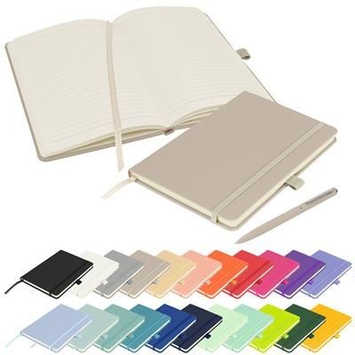Picture of FULL COLOUR PRINTED NOTES LONDON - WILSON A5 FSC NOTE BOOK in Pastel Mushroom.