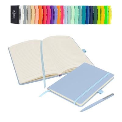 Picture of NOTES LONDON WILSON A5 NOTEBOOK & PEN in Pastel Blue