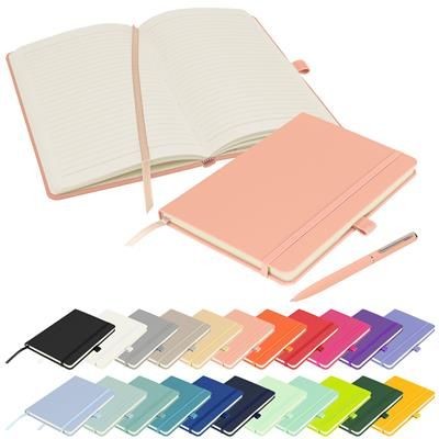 Picture of FULL COLOUR PRINTED NOTES LONDON - WILSON A5 FSC NOTE BOOK in Pastel Pink.