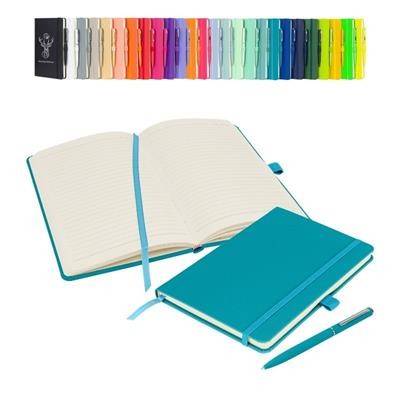 Picture of NOTES LONDON WILSON A5 NOTEBOOK & PEN in Teal