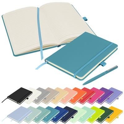 Picture of DEBOSSED NOTES LONDON - WILSON A5 FSC NOTE BOOK in Pastel Teal.