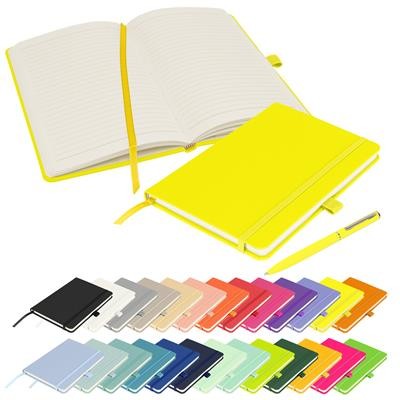 Picture of NOTES LONDON - WILSON A5 PREMIUM NOTE BOOK & PEN in Neon Fluorescent Yellow