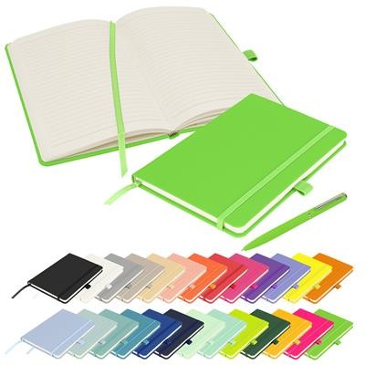 Picture of NOTES LONDON - WILSON A5 PREMIUM NOTE BOOK & PEN in Neon Fluorescent Green