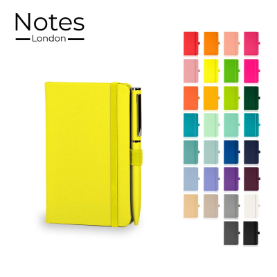 Picture of WILSON A6 NOTE BOOK & WRIGHT BALL PEN SET in Neon Fluorescent Yellow