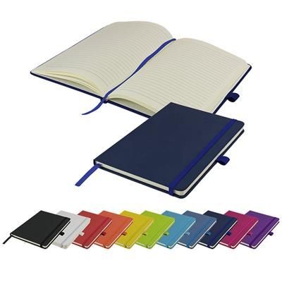 Picture of WATSON A5 BUDGET LINED SOFT TOUCH PU NOTE BOOK 160 PAGES in Navy.