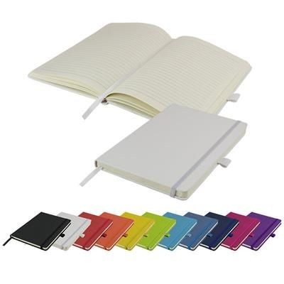 Picture of DEBOSSED WATSON A5 BUDGET LINED SOFT TOUCH PU NOTE BOOK 160 PAGES in White