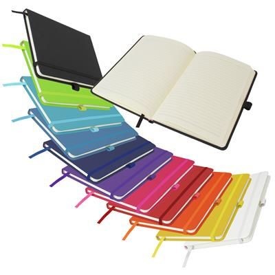 Picture of FULL COLOUR PRINTED WATSON A5 BUDGET LINED SOFT TOUCH PU NOTE BOOK 160 PAGES