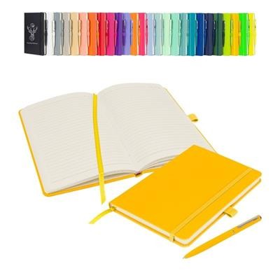 Picture of NOTES LONDON WILSON A5 NOTEBOOK & PEN in Yellow