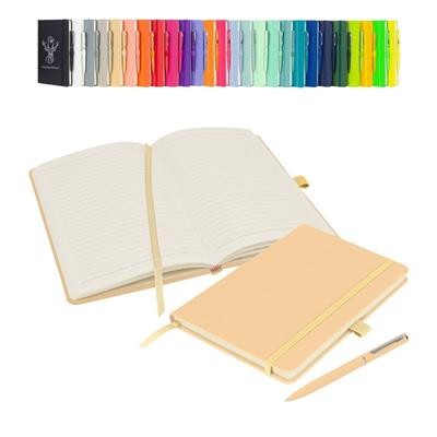 Picture of NOTES LONDON WILSON A5 NOTEBOOK & PEN in Pastel Tan
