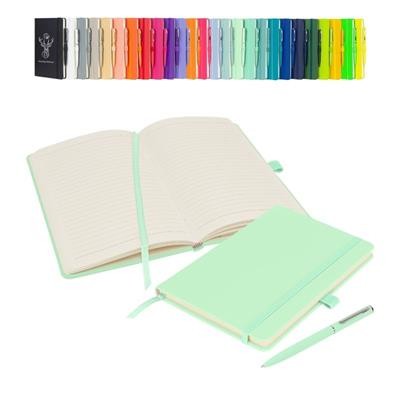 Picture of NOTES LONDON WILSON A5 NOTEBOOK & PEN in Pastel Mint