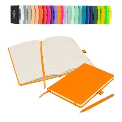 Picture of NOTES LONDON WILSON A5 NOTEBOOK & PEN in Neon Fluorescent Orange