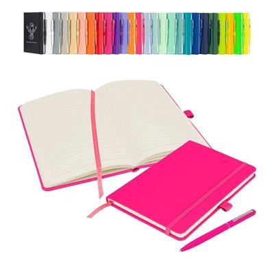Picture of NOTES LONDON WILSON A5 PREMIUM NOTEBOOK & PEN in Neon Fluorescent Pink