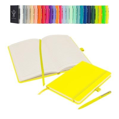 Picture of NOTES LONDON WILSON A5 PREMIUM NOTEBOOK & PEN in Neon Fluorescent Yellow