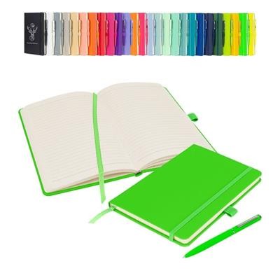 Picture of NOTES LONDON WILSON A5 PREMIUM NOTEBOOK & PEN in Neon Fluorescent Green
