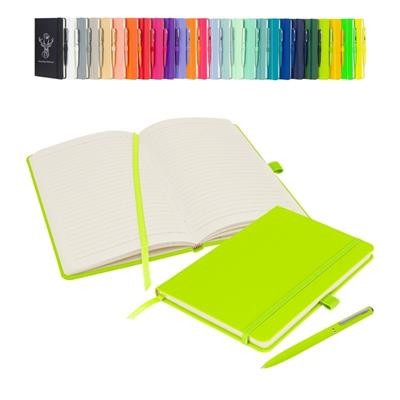 Picture of NOTES LONDON WILSON A5 NOTEBOOK & PEN in Lime