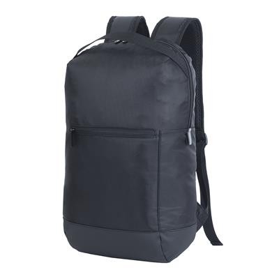 Picture of HAMBURG WATERPROOF LAPTOP BACKPACK RUCKSACK in Black.