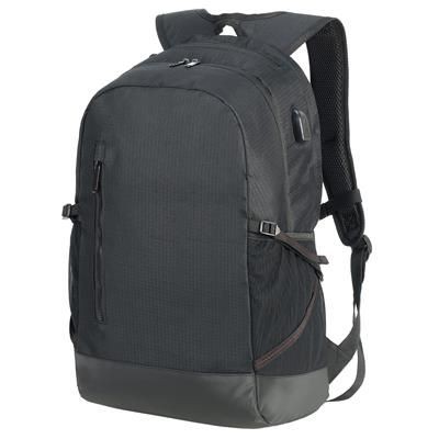 Picture of LEIPZIG DAILY LAPTOP BACKPACK RUCKSACK in Black.