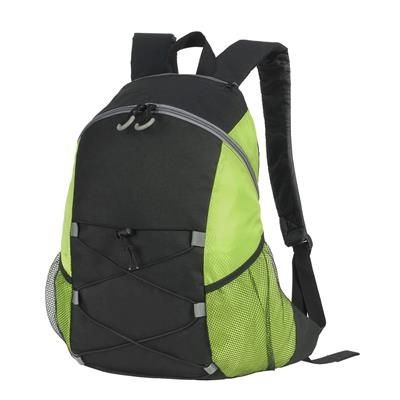 Picture of CHESTER BACKPACK RUCKSACK in Black & Lime Green