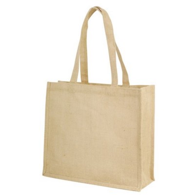 Picture of CALCUTTA LONG HANDLED NATURAL JUTE SHOPPER TOTE BAG.