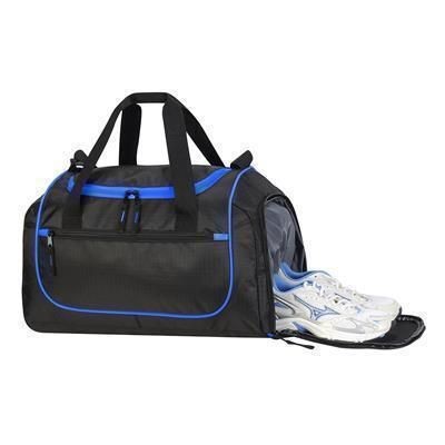 Picture of PIRAEUS SPORTS HOLDALL OVERNIGHT BAG in Black & Royal