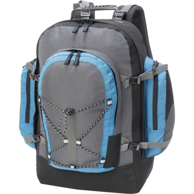 Picture of MONTE ROSA TRIP BACKPACK RUCKSACK in Dark Grey, Black & Petrol Blue.