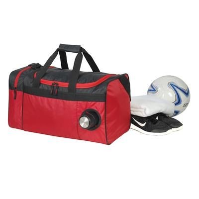 Picture of CANNES SPORTS HOLDALL OR OVERNIGHT TRAVEL BAG in Red & Black.