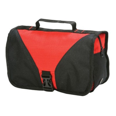 Picture of BRISTOL FOLDING TOILETRY WASH BAG in Red & Black