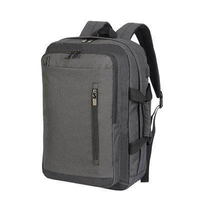Picture of BORDEAUX HYBRID LAPTOP BRIEFCASE in Charcoal Mélange & Black