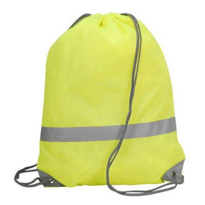 Picture of STAFFORD HIGH VISIBILITY REFLECTIVE DRAWSTRING TOTE BACKPACK RUCKSACK in Neon Fluorescent Yellow.