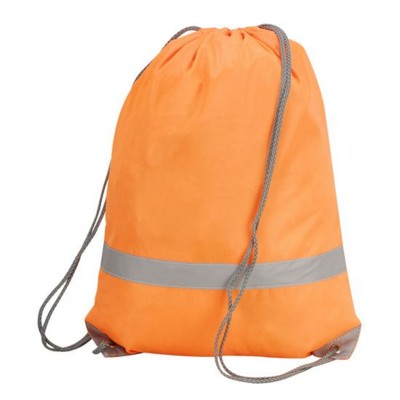 Picture of STAFFORD HIGH VISIBILITY REFLECTIVE DRAWSTRING TOTE BACKPACK RUCKSACK in Reflective Orange.