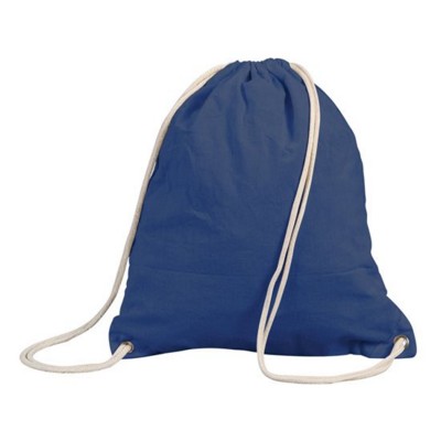 Picture of STAFFORD COTTON DRAWSTRING TOTE BACKPACK RUCKSACK in Navy Blue.