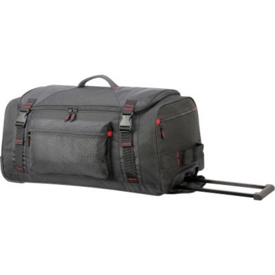Picture of PARIS LARGE TROLLEY BAG HOLDALL in Black & Red.