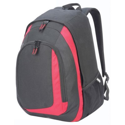Picture of GENEVA POLYESTER BACKPACK RUCKSACK in Black & Red.