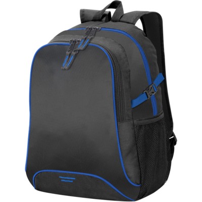 Picture of OSAKA BACKPACK RUCKSACK in Black & Royal Blue.