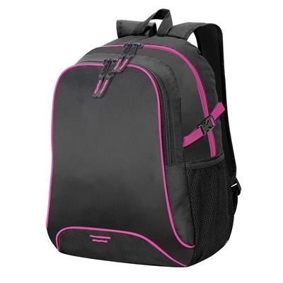 Picture of OSAKA DAILY BACKPACK RUCKSACK in Black & Hot Pink.