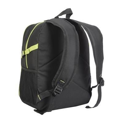 Picture of OSAKA BACKPACK RUCKSACK in Black & Lime Green.