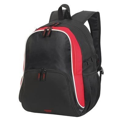Picture of KYOTO ULTIMATE BACKPACK RUCKSACK in Black, Red & White.