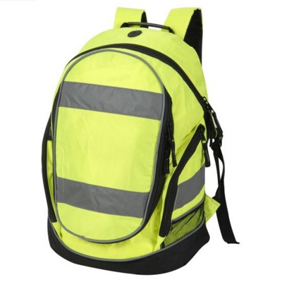 Picture of HIGH VISIBILITY REFLECTIVE BACKPACK RUCKSACK in Neon Fluorescent Yellow.