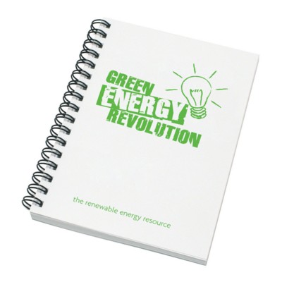 Picture of ENVIRO-SMART WHITE COVER A6 SPIRAL WIRO BOUND NOTE PAD.