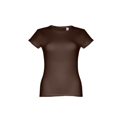 Picture of THC SOFIA II WOMENS FITTED SHORT SLEEVE COTTON TEE SHIRT in Dark Brown