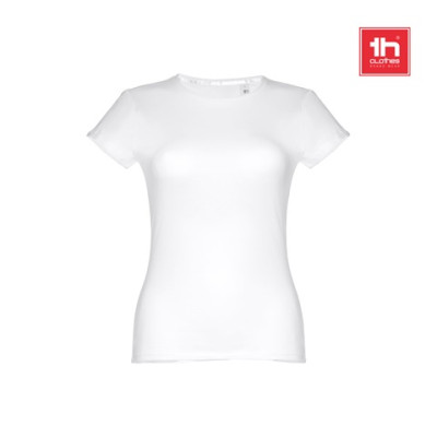 Picture of THC SOFIA WH LADIES FITTED SHORT SLEEVE COTTON TEE SHIRT WHITE.