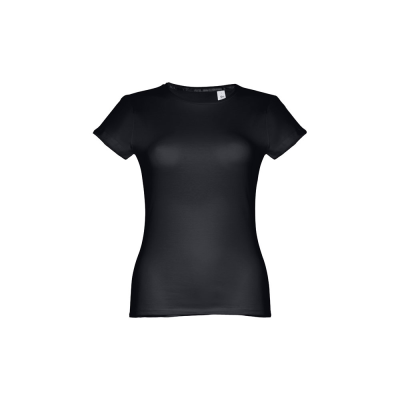 Picture of THC SOFIA WOMENS FITTED SHORT SLEEVE COTTON TEE SHIRT in Black
