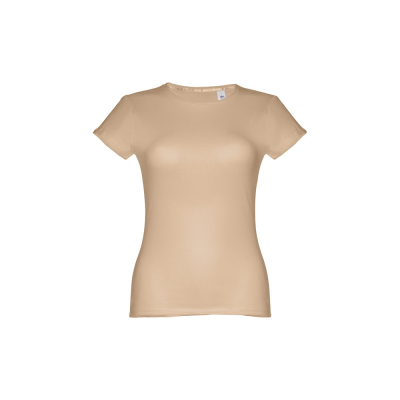 Picture of THC SOFIA WOMENS FITTED SHORT SLEEVE COTTON TEE SHIRT in Light Brown
