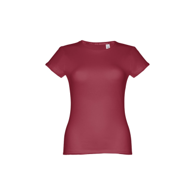 Picture of THC SOFIA WOMENS FITTED SHORT SLEEVE COTTON TEE SHIRT in Burgundy